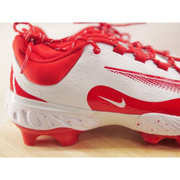 Nike Mens 11.5 Alpha Huarache Elite 4 Low MCS Baseball Cleat White/Red‎ main image 5